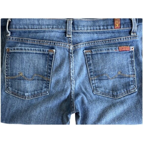 7 For All Mankind Boy Cut Low-Rise Button-Fly Ladies Jeans - Size 27 - Picture 2 of 7